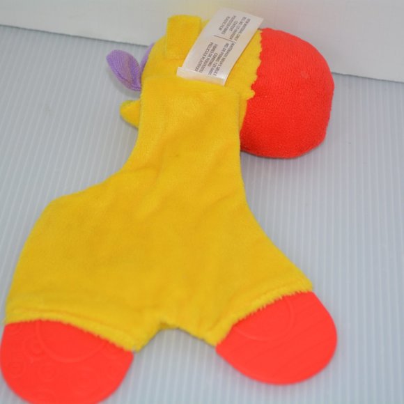 Bright Starts Yellow Giraffe Plush Snuggle Teether Crinkle Baby Activity Toy - Picture 4 of 6